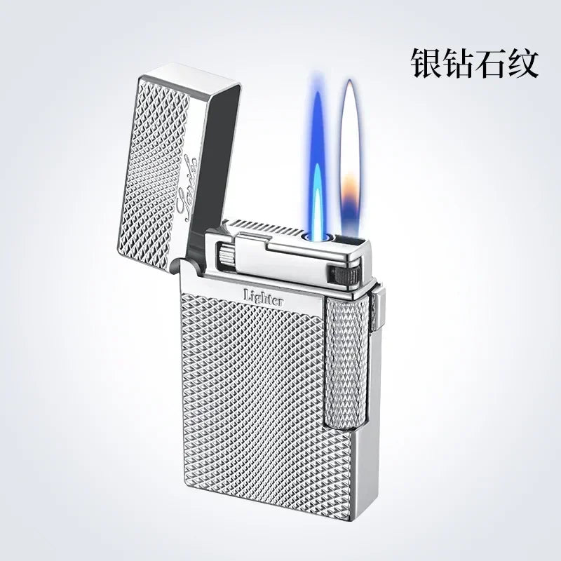 Metal Windproof Torch Gas Lighter Double Flame Butane Lighter Smoking Accessory  Gadgets for Men Gift Cigarette Lighter