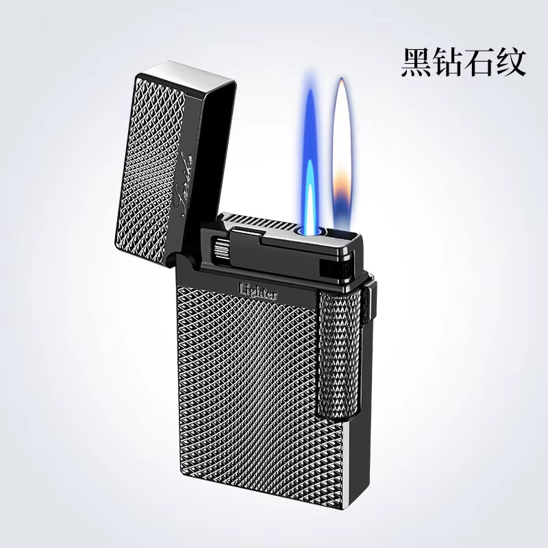 Premium Metal Windproof Jet Torch Lighter - Dual Flame Design for Cigars & Cigarettes - Ultimate Smoking Accessory for Men
