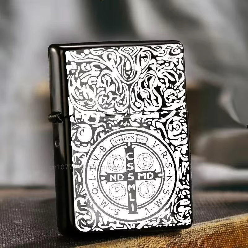 2025 Windproof Kerosene Lighter - Customizable Men's Gift & Cigarette Accessory