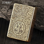 Zorro Retro High-End Brass Windproof Kerosene Lighter