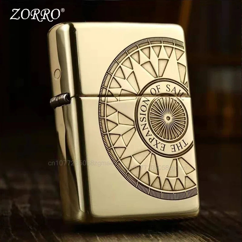 Zorro Retro High-End Brass Windproof Kerosene Lighter