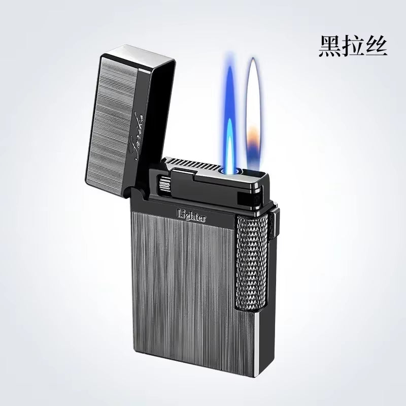 Premium Metal Double Flame Butane Lighter - Windproof Torch for Men, Perfect Smoking Accessory & Gift Idea