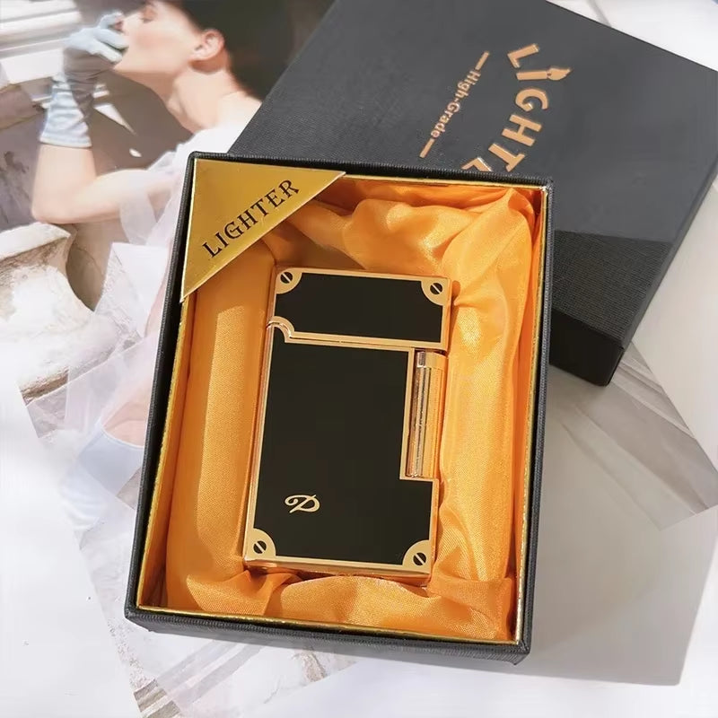 Derui Classic Metal Lighter - High-End Inflatable Open Flame Cigarette Lighter for Men