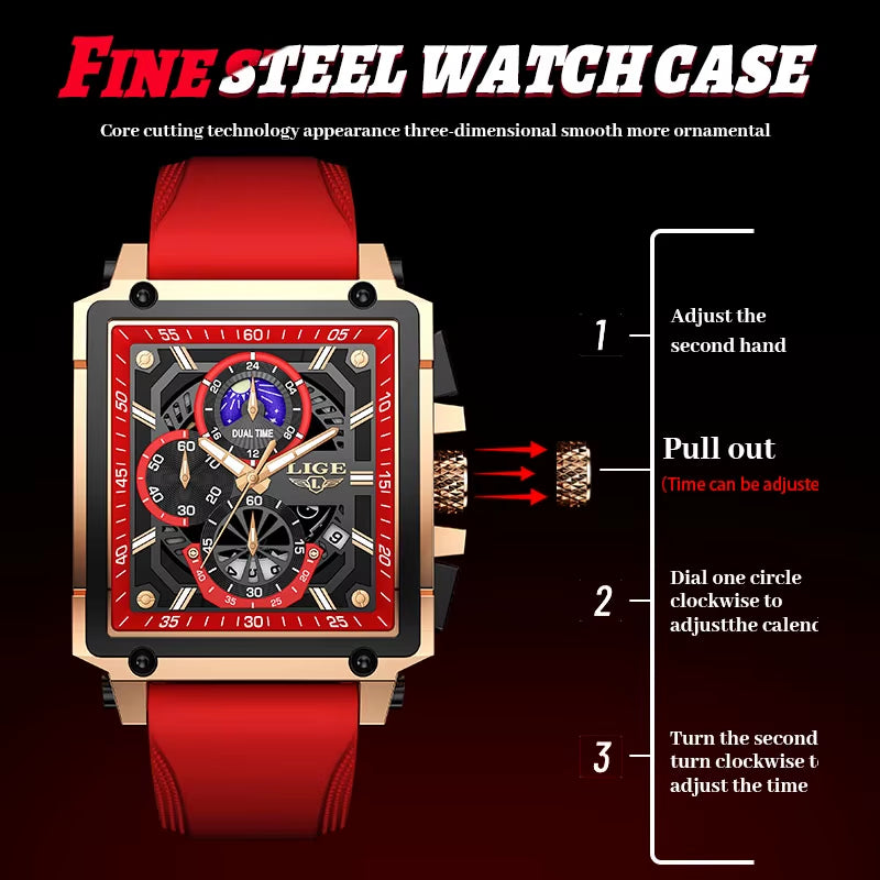 Men Watch Foxbox Brand Luxury Waterproof Quartz Wristwatch for Men Date Sport Silicone Clock Male Watches Relogio Masculino