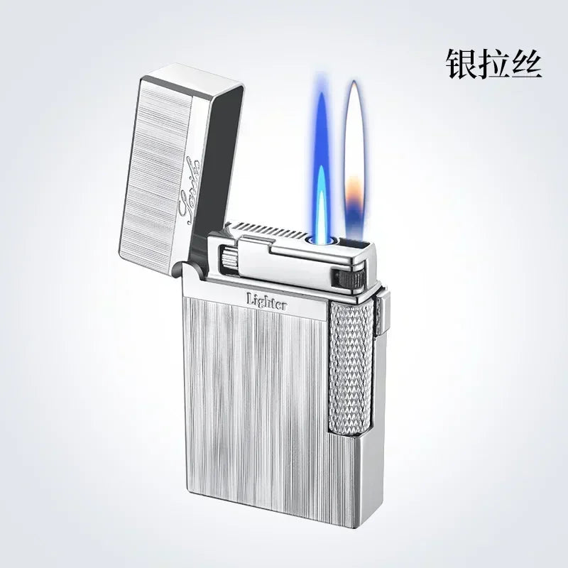 Metal Windproof Torch Gas Lighter Double Flame Butane Lighter Smoking Accessory  Gadgets for Men Gift Cigarette Lighter