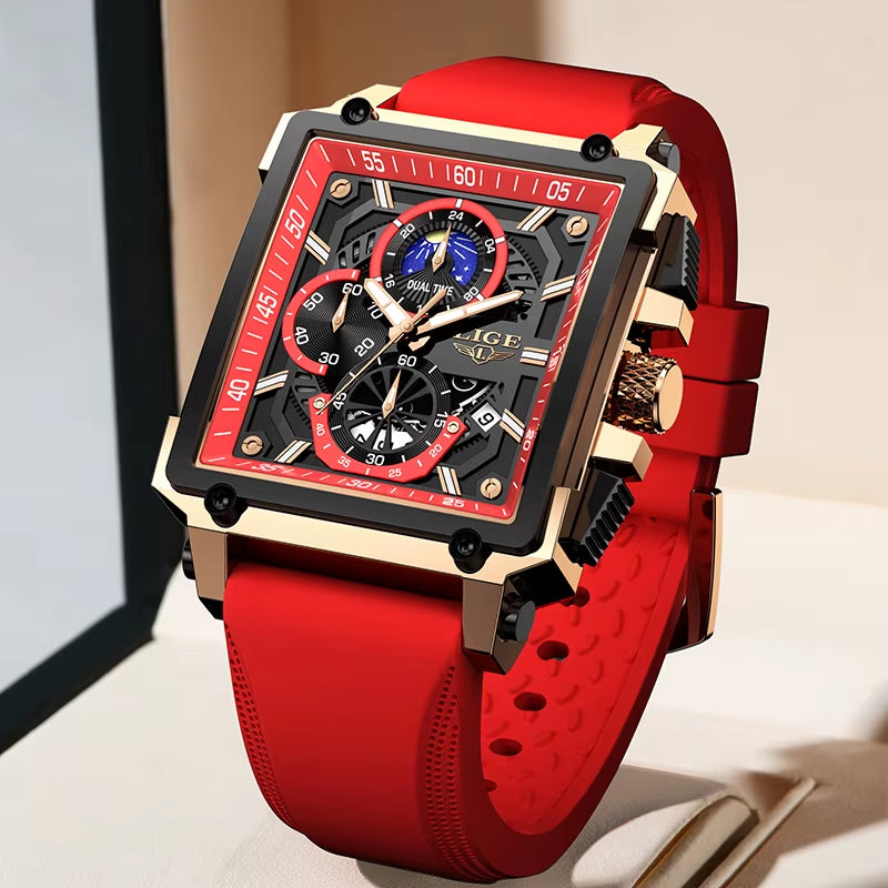 Men Watch Foxbox Brand Luxury Waterproof Quartz Wristwatch for Men Date Sport Silicone Clock Male Watches Relogio Masculino