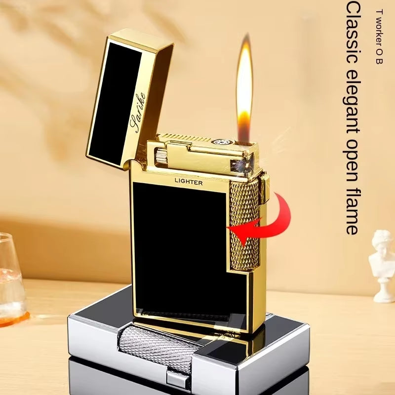 Premium Metal Windproof Jet Torch Lighter - Dual Flame Design for Cigars & Cigarettes - Ultimate Smoking Accessory for Men