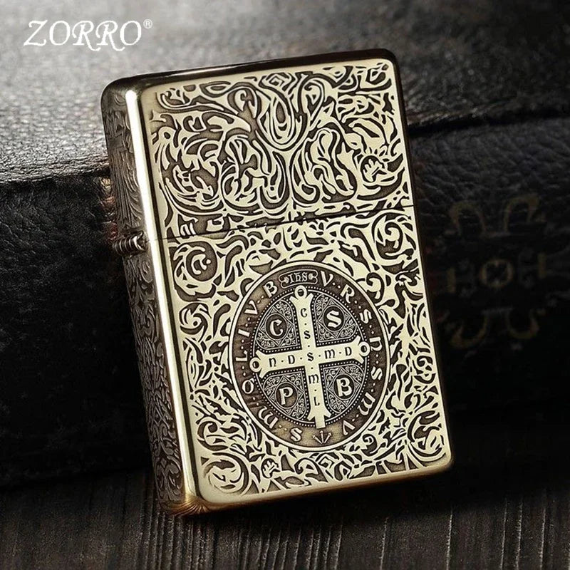 Zorro Retro High-End Brass Windproof Kerosene Lighter