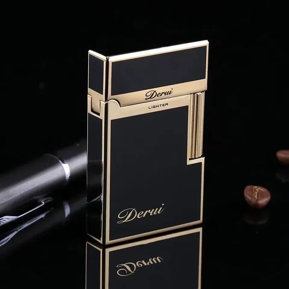 Derui Classic Metal Lighter - High-End Inflatable Open Flame Cigarette Lighter for Men