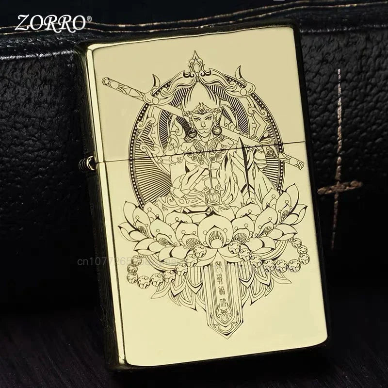 Zorro Retro High-End Brass Windproof Kerosene Lighter
