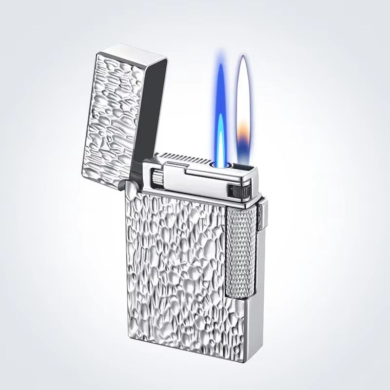 Premium Metal Windproof Jet Torch Lighter - Dual Flame Design for Cigars & Cigarettes - Ultimate Smoking Accessory for Men