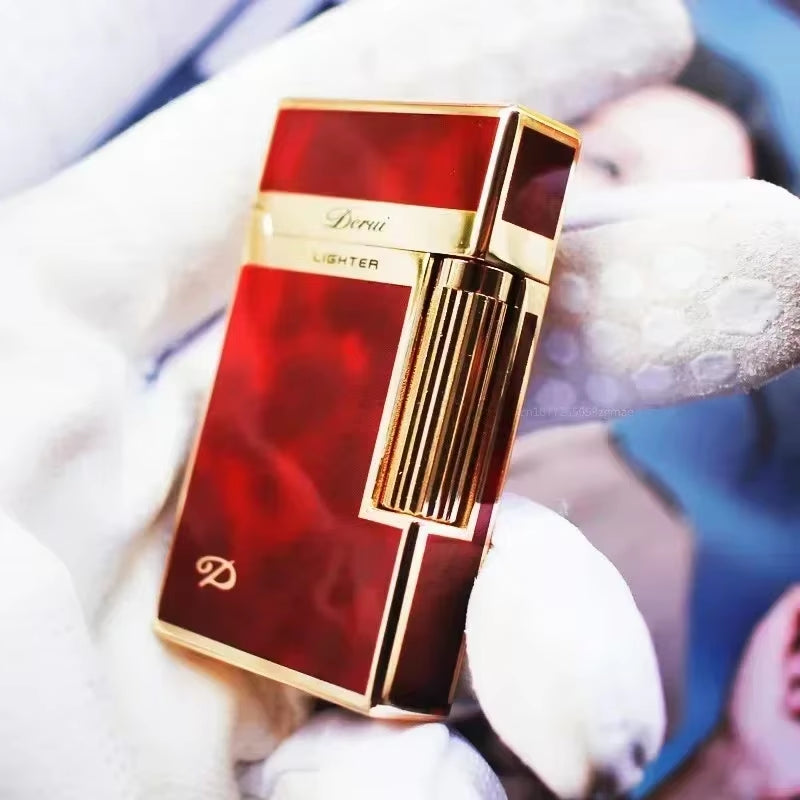 Derui Classic Metal Lighter - High-End Inflatable Open Flame Cigarette Lighter for Men