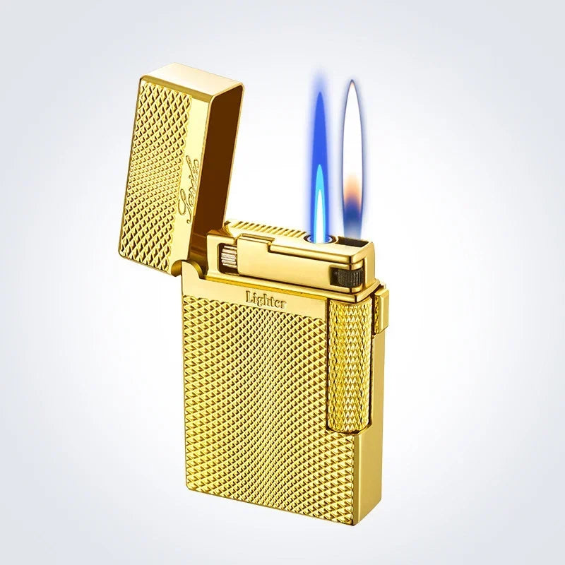 Metal Windproof Cigar Cigarette Lighter Jet Torch Gas Two Types Flames Unusual Lighters Smoking Accessory Butane Gadgets for Men