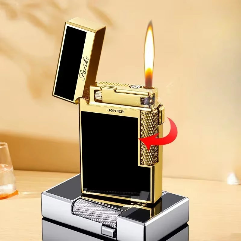 Premium Metal Double Flame Butane Lighter - Windproof Torch for Men, Perfect Smoking Accessory & Gift Idea