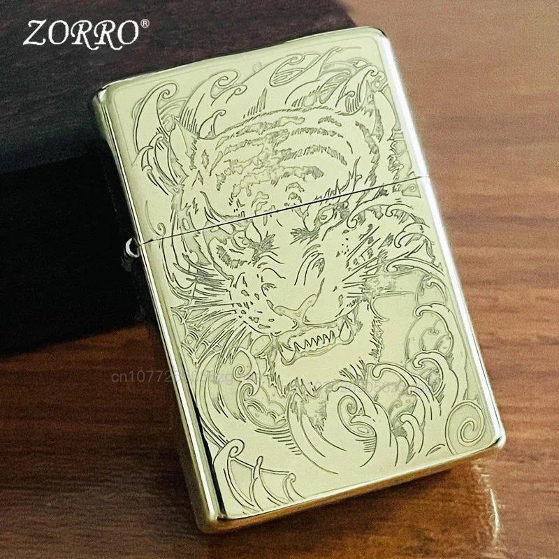Zorro Retro High-End Brass Windproof Kerosene Lighter