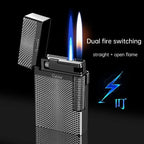 Metal Windproof Torch Gas Lighter Double Flame Butane Lighter Smoking Accessory  Gadgets for Men Gift Cigarette Lighter