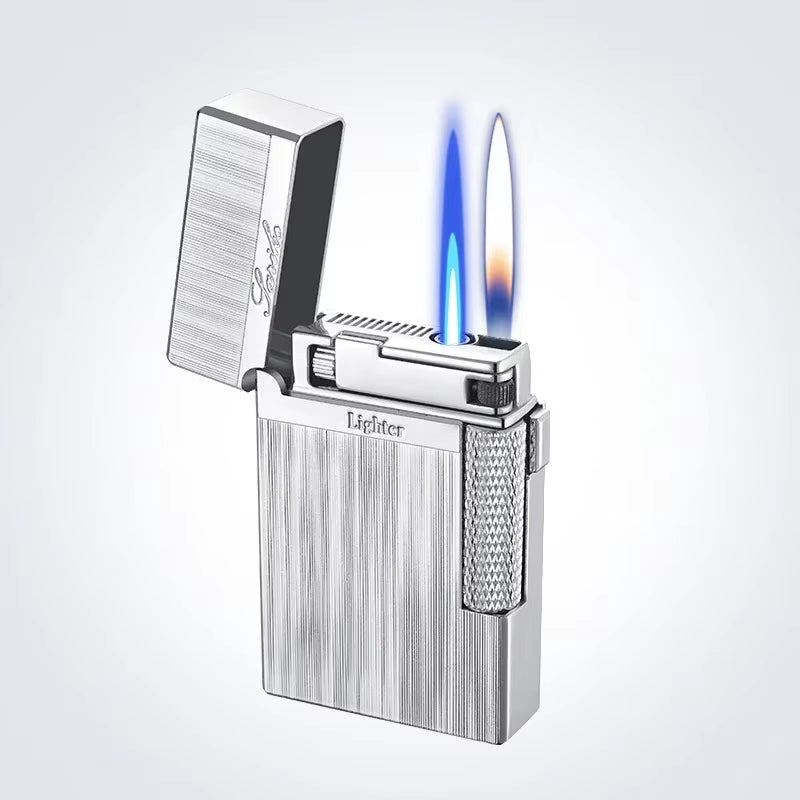 Premium Metal Windproof Jet Torch Lighter - Dual Flame Design for Cigars & Cigarettes - Ultimate Smoking Accessory for Men