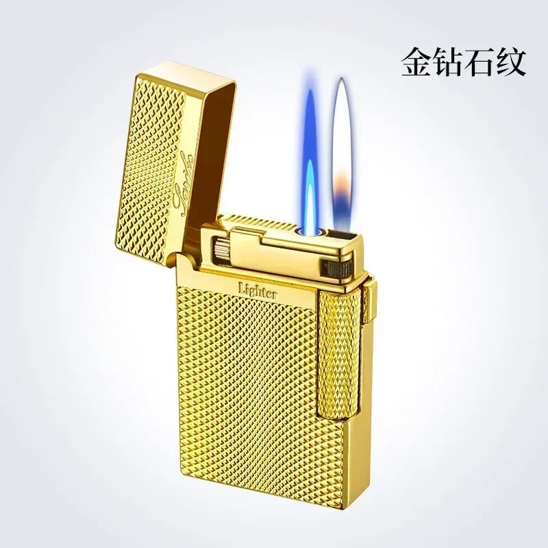 Metal Windproof Torch Gas Lighter Double Flame Butane Lighter Smoking Accessory  Gadgets for Men Gift Cigarette Lighter