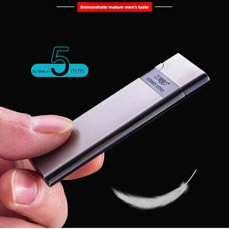 Ultra Thin Butane Gas Lighter - 636 Metal Grinding Wheel Design, Perfect Holiday Gift for Men!
