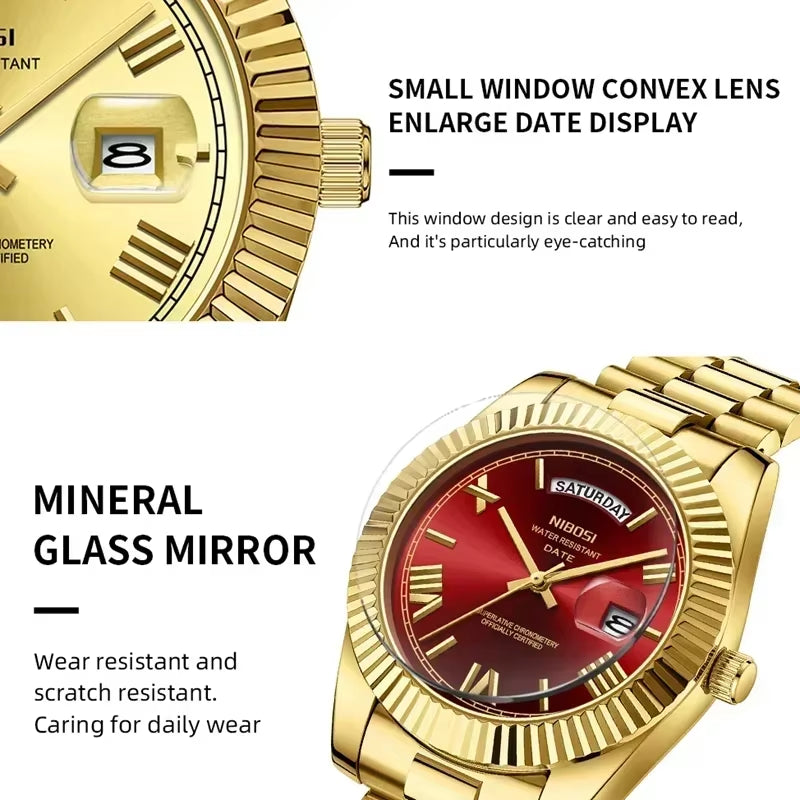 Men'S Watches Top Brand Luxury Man Watch for Men Automatic Date Week Waterproof Quartz Wristwatches Luminous Reloj Hombre