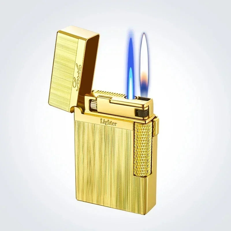 New Creative Plasma Arc Lighter Luxury Double Flame Butane Lighter Jet Flame Windproof Cigarette Ignitor Smoking Accessories