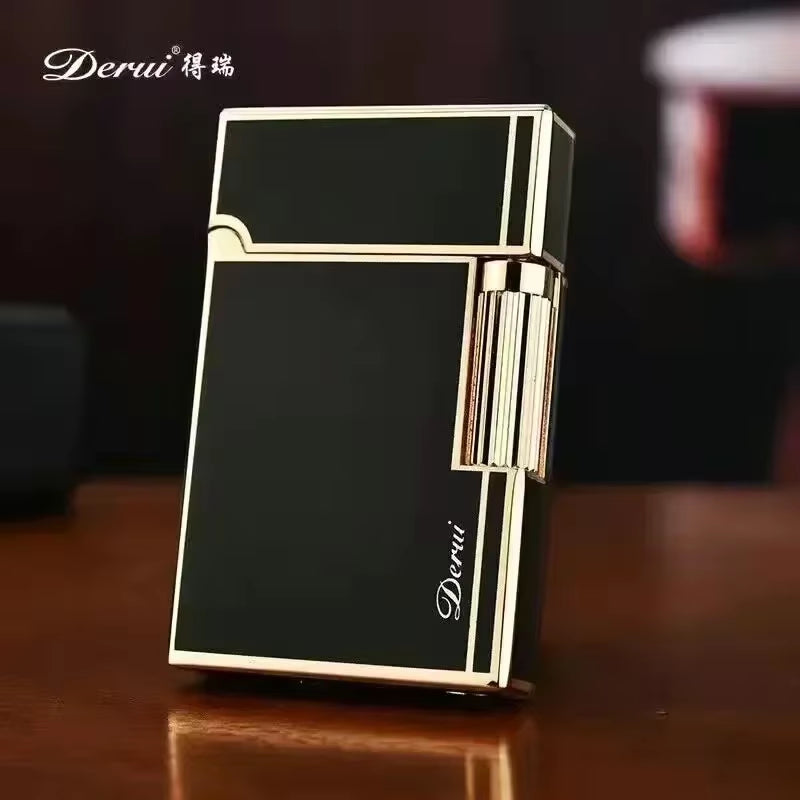 Derui Classic Metal Lighter - High-End Inflatable Open Flame Cigarette Lighter for Men