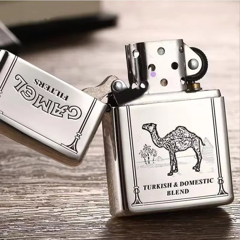 2025 Windproof Kerosene Lighter - Customizable Men's Gift & Cigarette Accessory