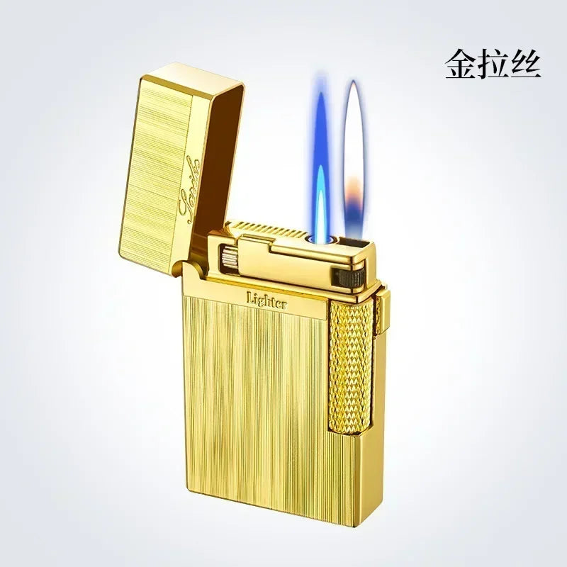 Metal Windproof Torch Gas Lighter Double Flame Butane Lighter Smoking Accessory  Gadgets for Men Gift Cigarette Lighter