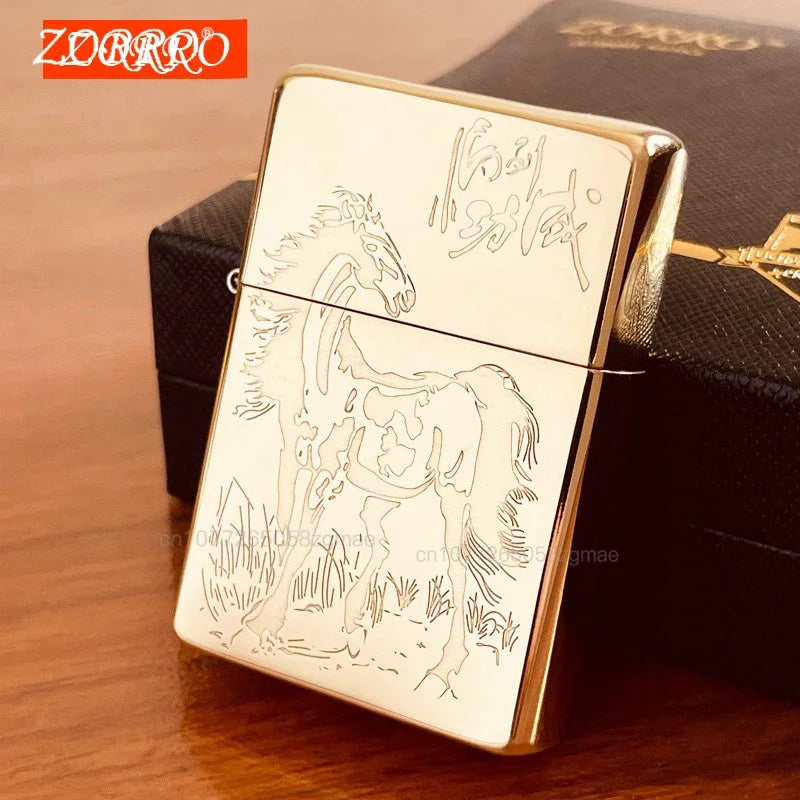 Zorro Retro High-End Brass Windproof Kerosene Lighter