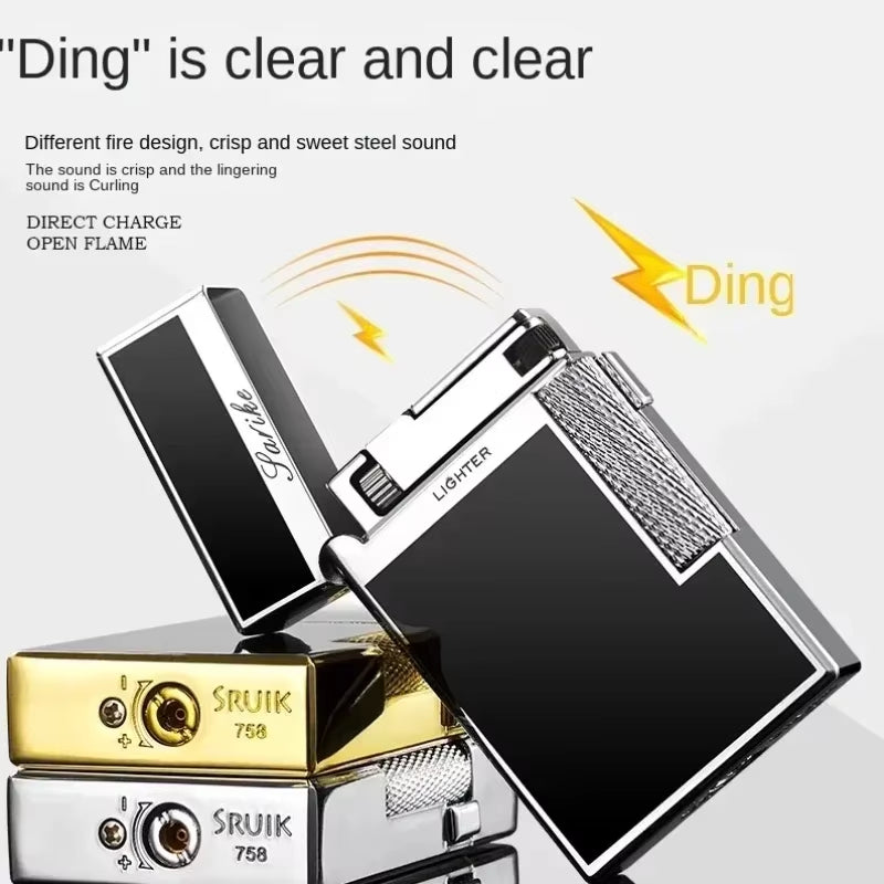 Premium Metal Double Flame Butane Lighter - Windproof Torch for Men, Perfect Smoking Accessory & Gift Idea