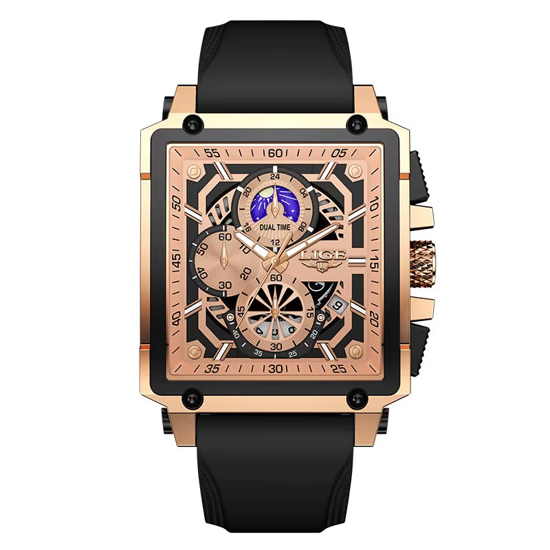 Men Watch Foxbox Brand Luxury Waterproof Quartz Wristwatch for Men Date Sport Silicone Clock Male Watches Relogio Masculino